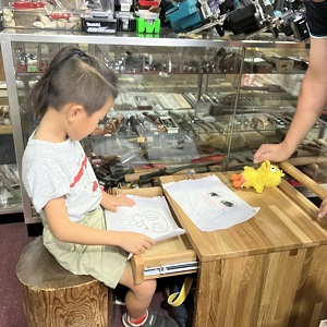 子連れ出勤の様子