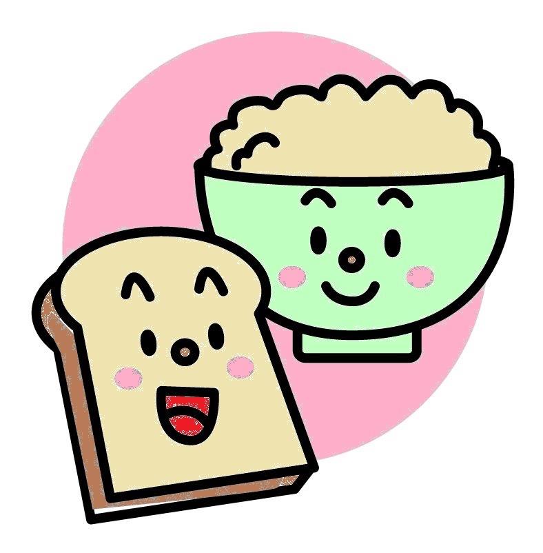 ご飯とパンのイラスト