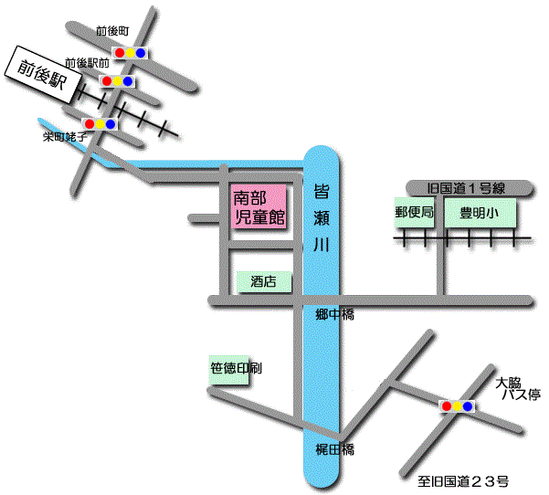 南部児童館の地図