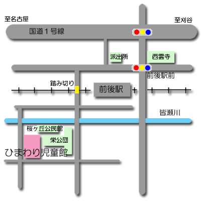 ひまわり児童館の地図